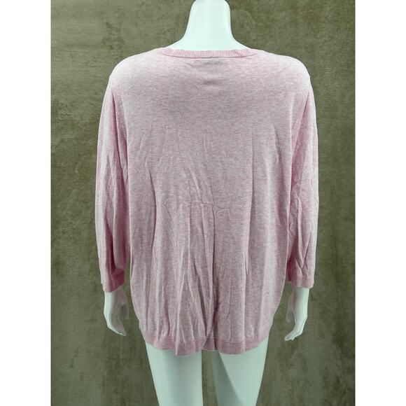 Talbots Sweater Womens 2X Pink Paris Love Lightweight Feminine Romantic Preppy - Picture 5 of 9